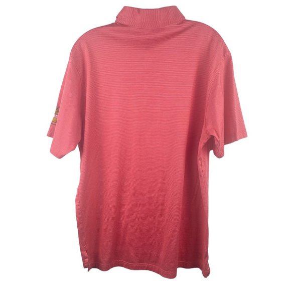 Peter Millar Polo Shirt Men Medium Peach Golf Striped Short Sleeve Cotton Rogers - Picture 2 of 12